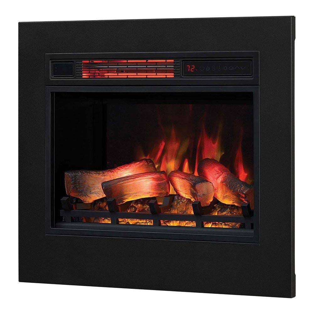ClassicFlame 23-in 3D Infrared Fireplace Insert u0026 Flush Mount Kit - 23II042FGL u0026 BBKIT-23