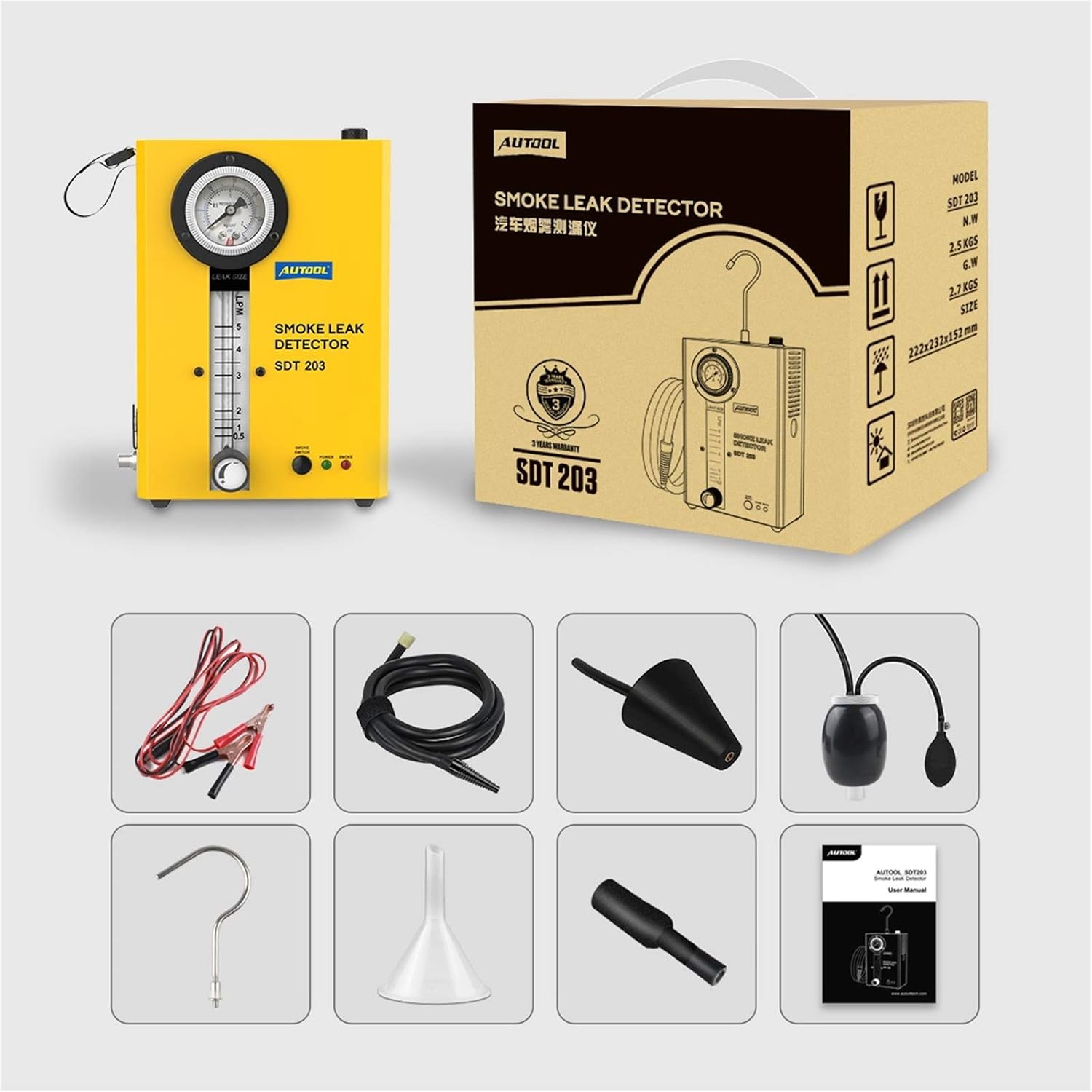 AUTOOL EVAP Vacuum Automotive Smoke Machine Leak Detector Diagnostic Tester