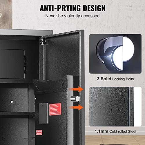 VEVOR 3-4 Rifles Gun Safe, Rifle Safe with Digital Keypad & Lock, Quick Access Gun Storage Cabinet for shotguns with Removable Shelf, Pistol Rack, Ammo Storage Box for Home Rifle and Pistols