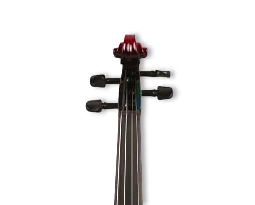 Electric Violin Full Size 4/4, Red Or Black Silent Electric Violin, Solid Wood Metallic Electric Fiddle With Ebony Fittings, Beginner Kit For Adults Teens For Gifts (black)