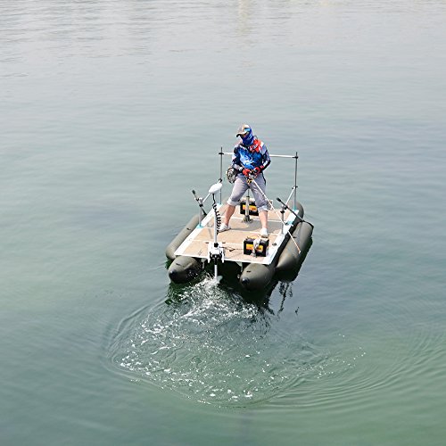 AQUOS Haswing White 12V 55LBS 48inch Bow Mount Trolling Motor with 2.4G Remote Control, Quick Release Bracket for Inflatable Boat Kayak Bass Boat Aluminum Boat Fishing, Freshwater/Saltwater Use