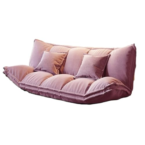 Convertible Folding Sofa Bed, Multifunctional Lazy Floor Couch, Fold-Out Futon Sofa Sleeper Chair, Cotton Linen Twin Size Bed for Bedroom Living Room Guest, Balconies (Blue, 51.1")