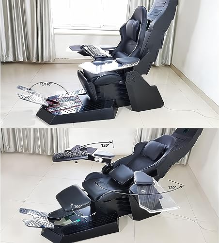 Zero -Gravity Encoding Cabin Office Chair, Video Game Chair, Computer Driving Chair Ergonomic Multiple display suspension electric adjustment Boss Chair (White)