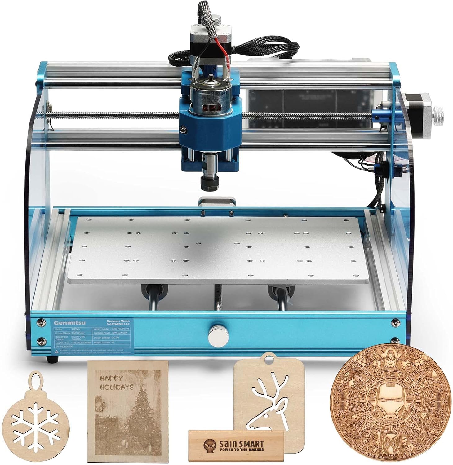 Genmitsu 3018-PROVer V2 Upgraded Desktop CNC Router Machine with GRBL Offline Control + CNC MDF Grid Spoilboard
