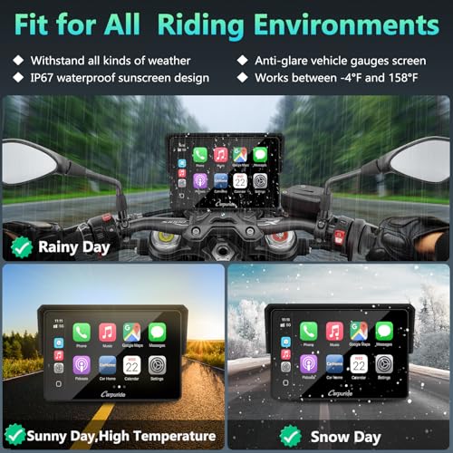 2025 CARPURIDE W702BS PRO for BMW Motorcycle CarPlay & Android Auto Dual Bluetooth, 7" Waterproof GPS Navigation Screen, Data Reading, Native Wonder, TPMS, Light Sensor, Music Sharing, Intercom,16-Pin