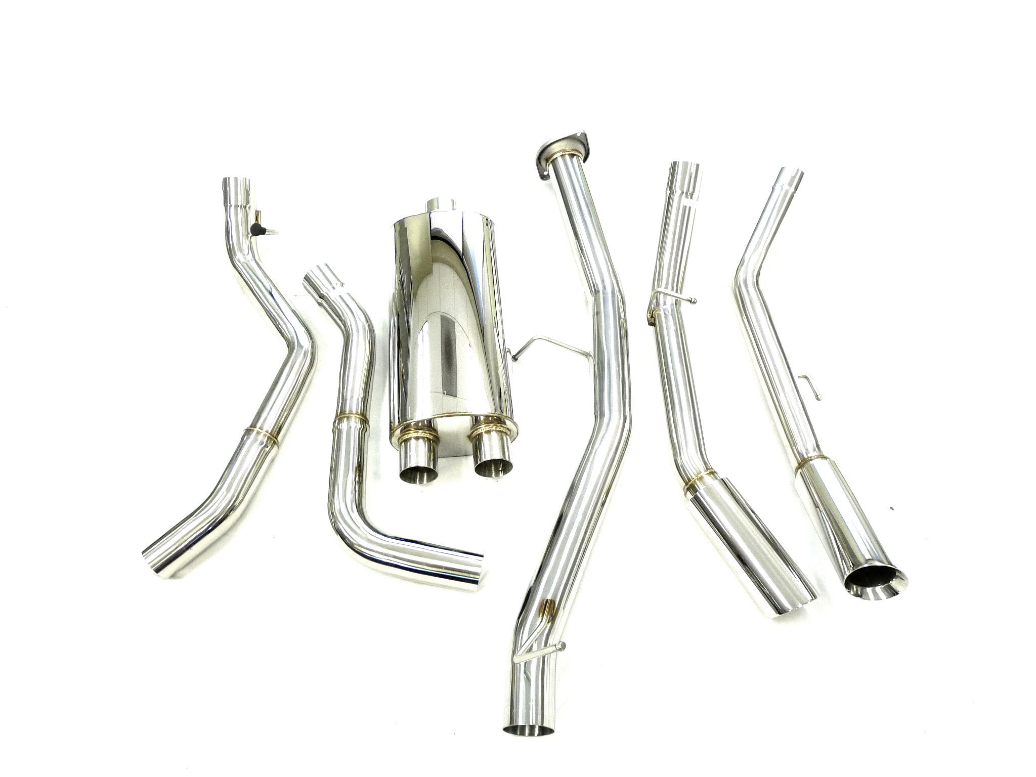 Stainless Steel Catback Exhaust Fitment For 2007 to 2010 Chevy Silverado/ GMC Sierra 2500HD V8 6.0L By MHP