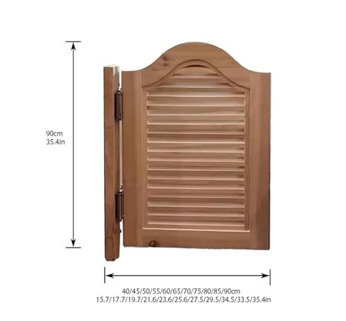 Wooden Cafe Swing Doors, Solid Wood Cafe Swinging Doors, Kitchen Cowboy Door Unpainted, Cafe Entrance Partitioned Single Gate, Shops Louvered Door Customizable, Pub Counter Swing Gate(W40xH90cm(16x35i
