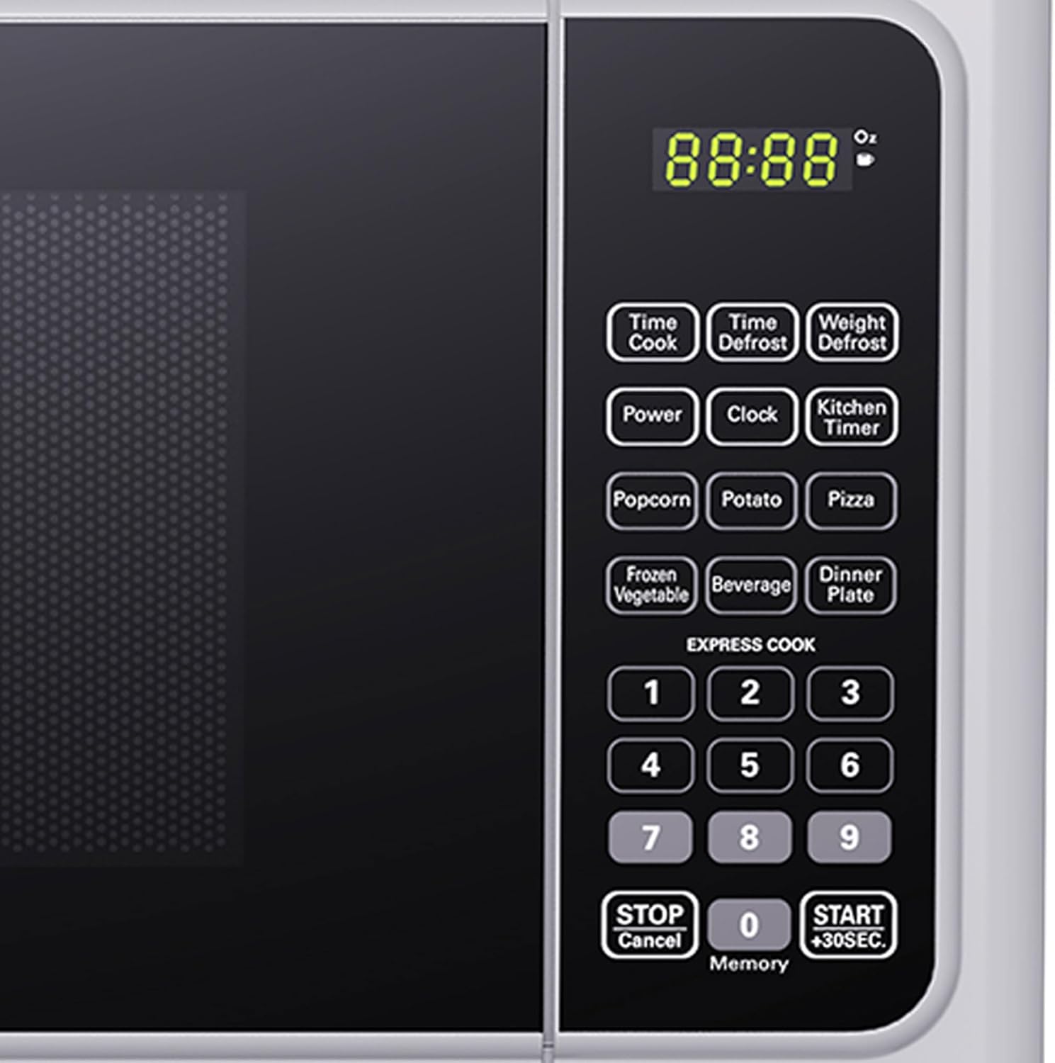 Black+Decker Compact 1000 Watt LED Display Countertop Small Microwave Oven with Turntable, Digital Controls, 6 Cooking Modes, White