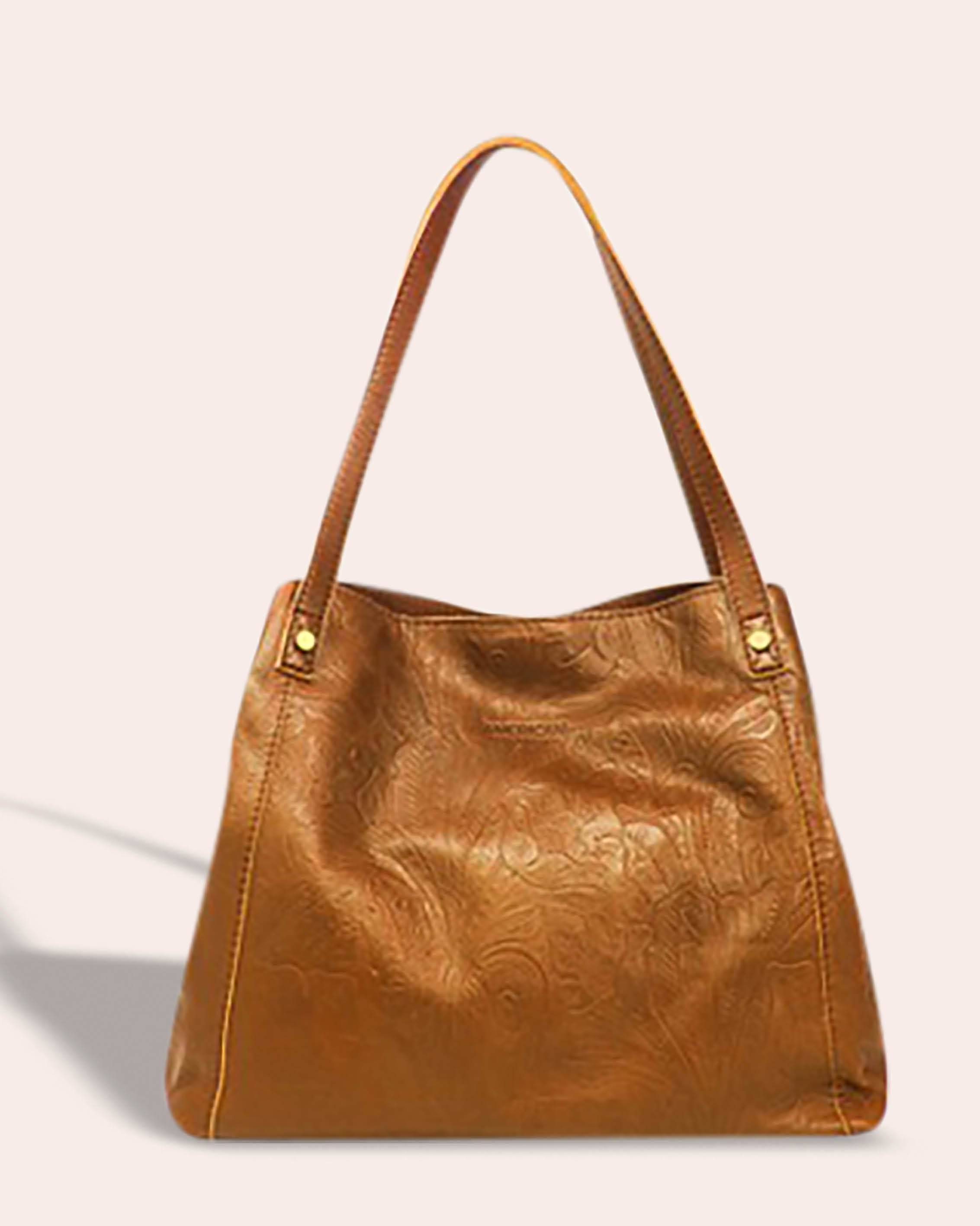 American Leather Co. Liberty Shopper Cafe Latte Tooled