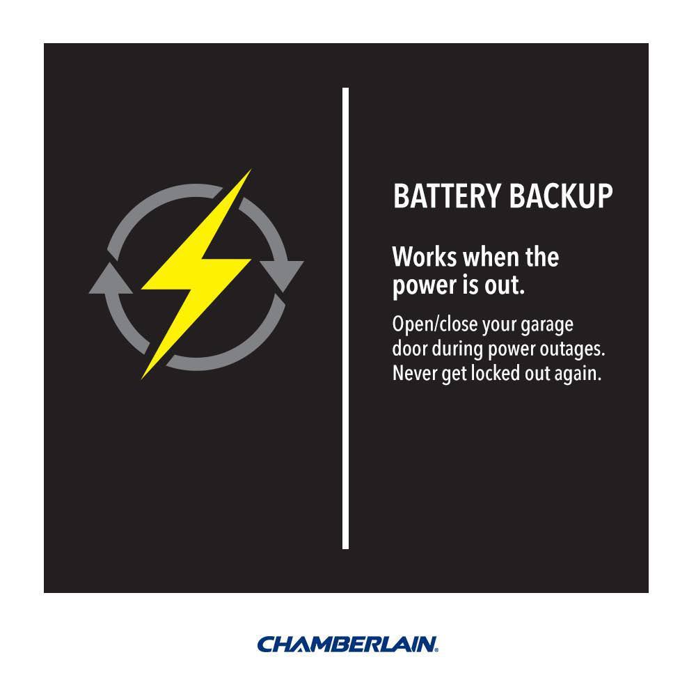 Chamberlain 1/2 HP Belt Drive Wi-Fi Smart Garage Door Opener with Battery Backup B373