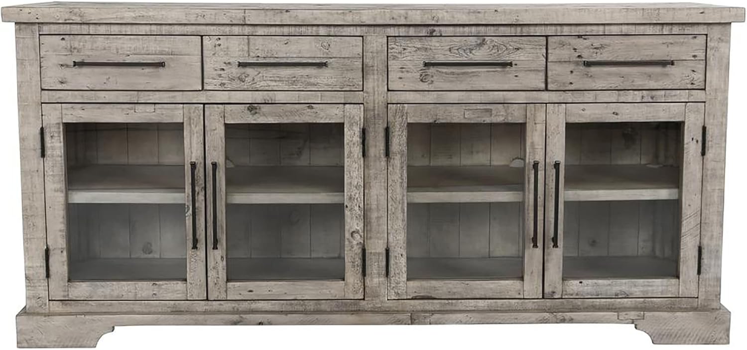 Kosas Home Sagrada 4-Drawer Reclaimed Pine Sideboard in Sierra Gray