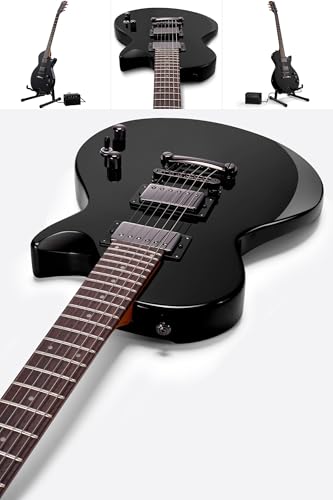 AKLOT Muti-Tone Electric Guitar with Coil-Split: Roasted Maple Neck, Flame Maple Graphic Top, Dual Humbuckers Pickups, Beginner Guitar Kit with Gig Bag, Lesson Book, Strap, Picks, Violet Venom