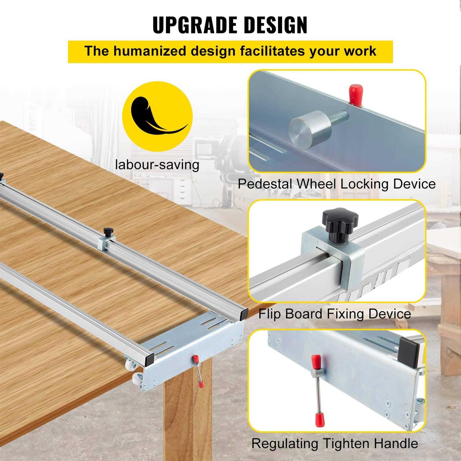 VEVOR Router Sled, 60 inches / 152.4cm Width, Slab Guide Jig for Woodworking with Locking Function, Portable and Easy to Adjust - Shop Hardware Tools Online Store
