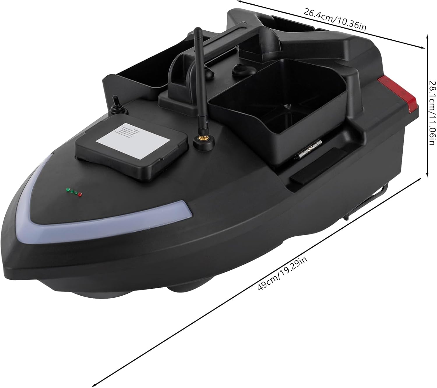 Bait Boat for Fishing 500m Remote Control GPS Fishing Bait Boat Fishing Boat, Automatic Route Correction, 4.4lbs Tank Capacity
