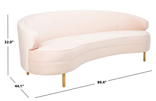 Safavieh Couture Primrose Glam Light Blue Velvet Curved Sofas