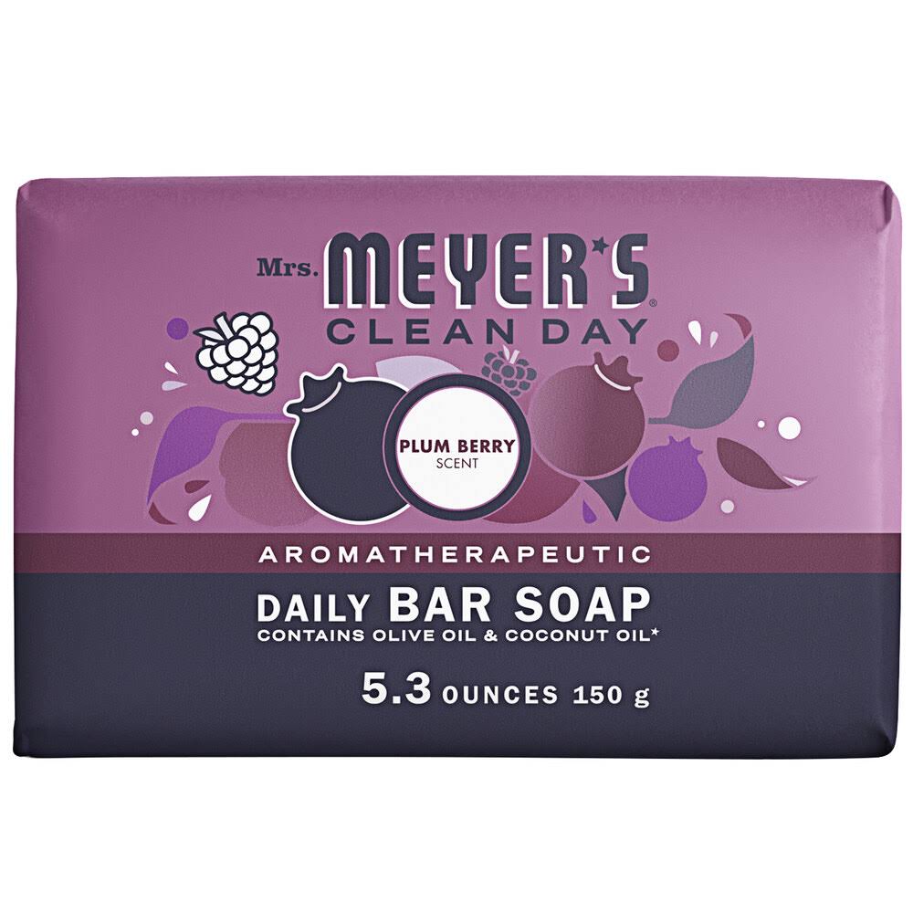 Bar Soap - Mrs. Meyer&s Clean Day 313585 5.3 oz. Plum Berry Soap Bar - 12/Case