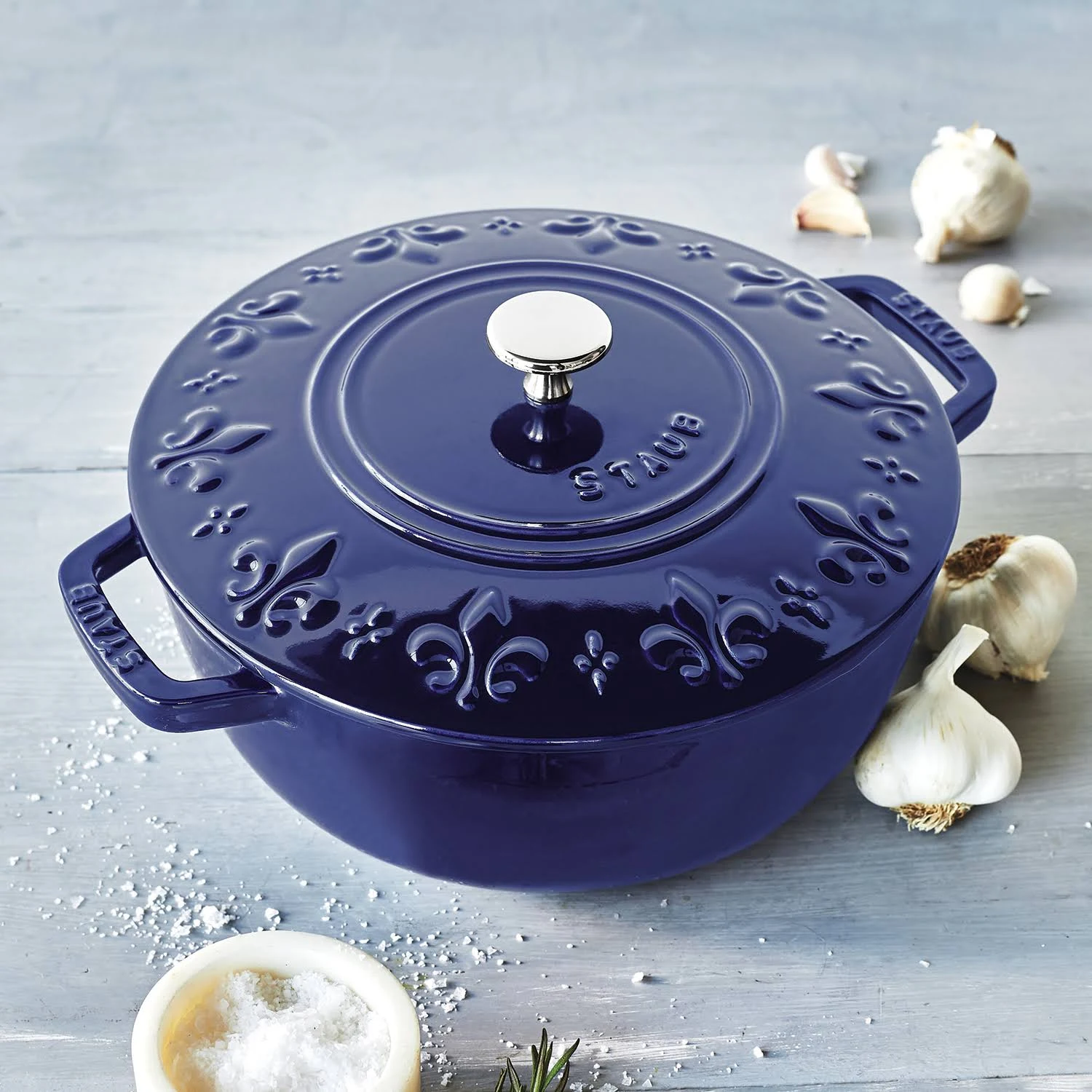 Staub Fleur-de-lis Oven, 3.75 Qt., Marin
