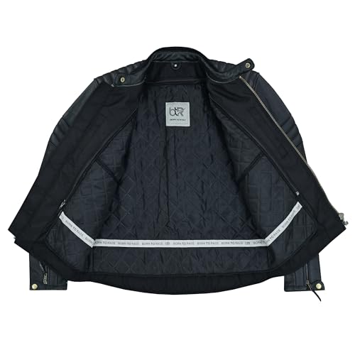 Men's Motorbike Leather Jacket Distress Zip Up Bikers Riding Protection Motorcycle Leather Jackets
