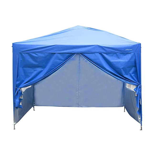 10x10 FT Pop up Canopy Tent Enclosed Instant Canopy Shelter Portable with Removable Sidewalls and Mesh Windows Waterproof (White（Four sidewalls）)