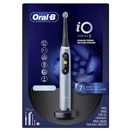 Oral-B iO Series 9 Electric Toothbrush with 3 Replacement Brush Heads, Black Onyx