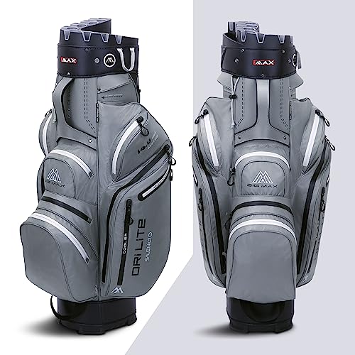 Big Max Dri Lite Silencio 2 - Waterproof Golf Cart Bag with Protective 14 Way Golf Club Divider Organizer Top, Water-Proof Zipper Pockets and Integrated Cooler Bag for Beverages