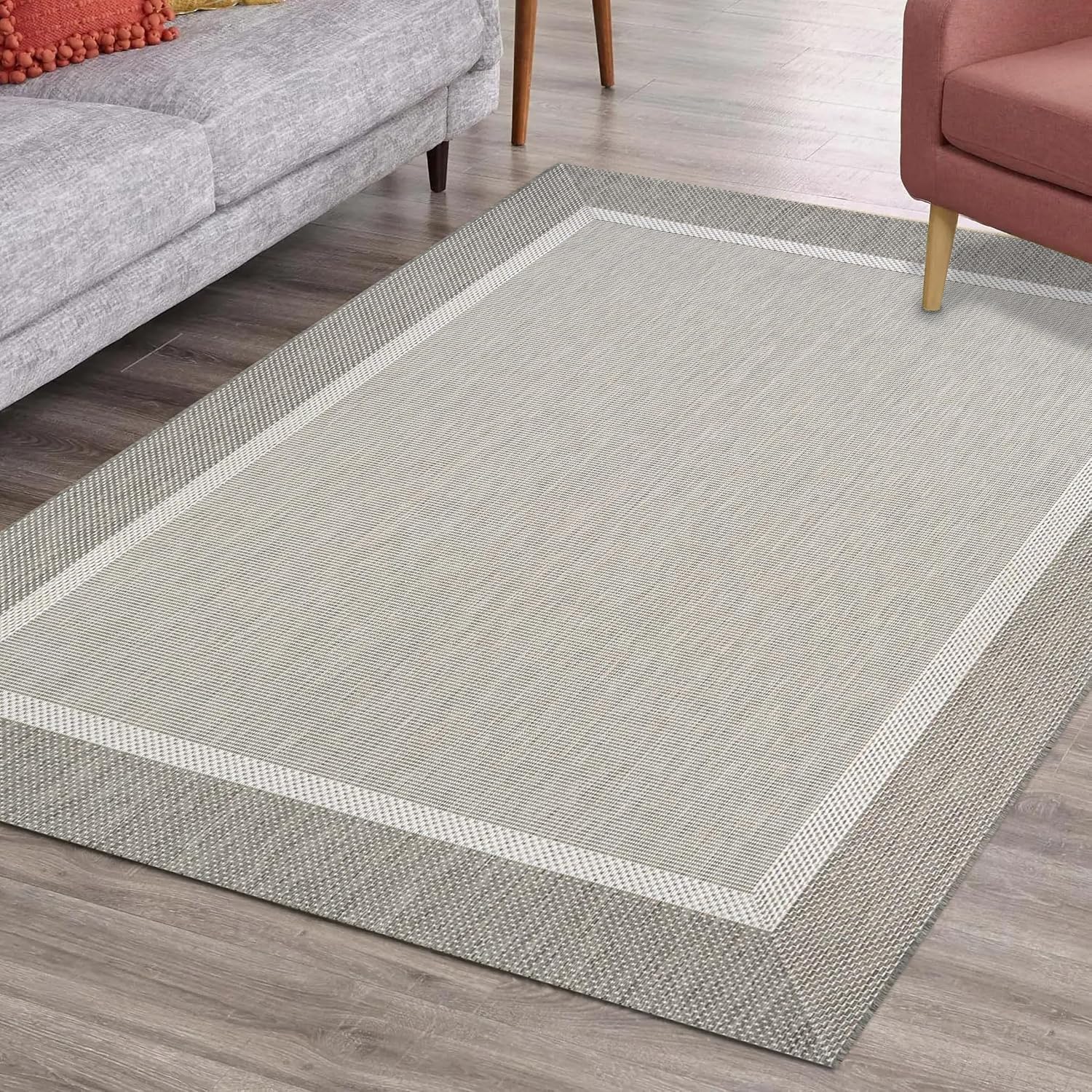 Couristan Recife Stria Texture Indoor/Outdoor Area Rug, 5'10" x 9'2", Champagne-Taupe