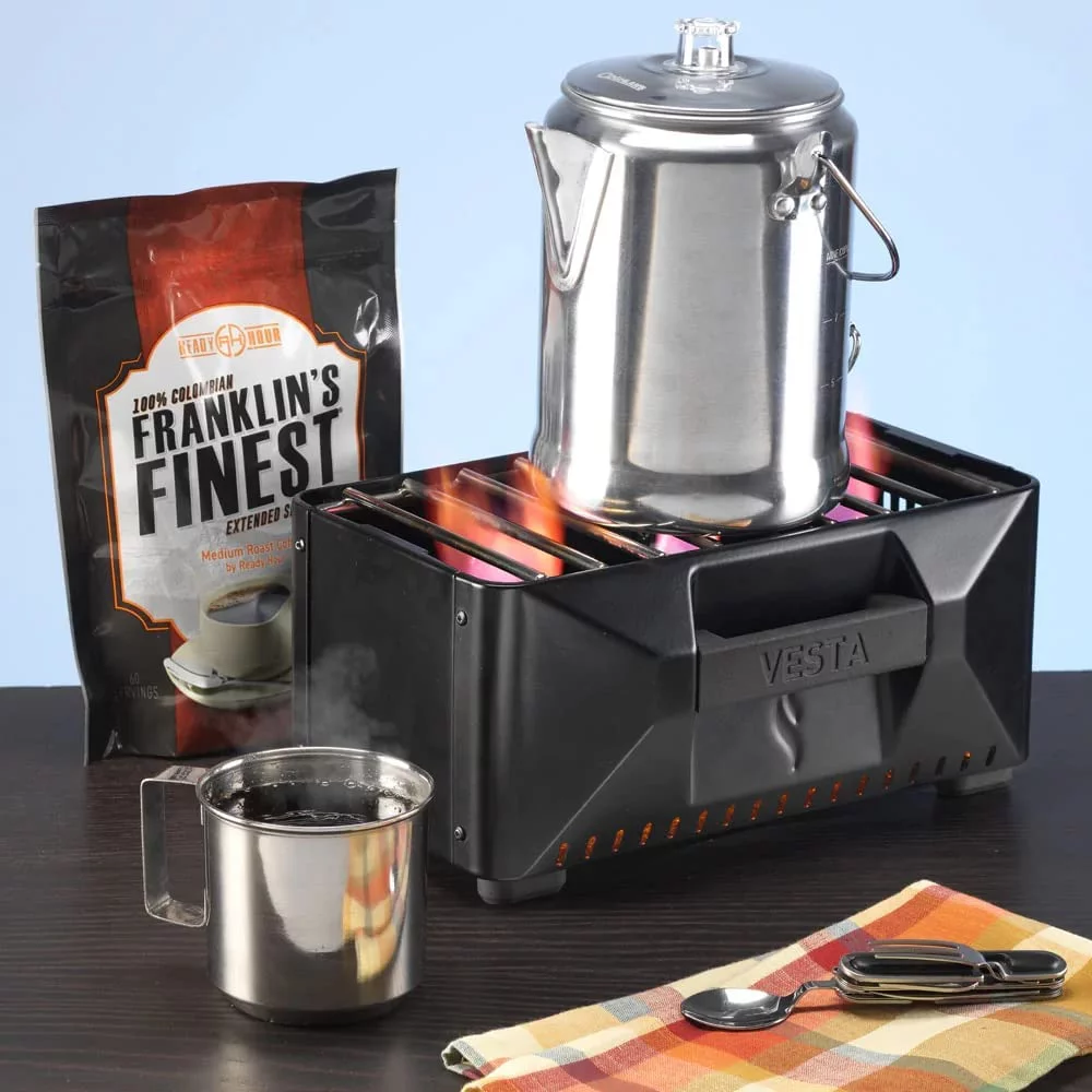 VESTA Self-Powered Camping Indoor/Outdoor Heater & Stove (Compact, Off-Grid, Emergency)