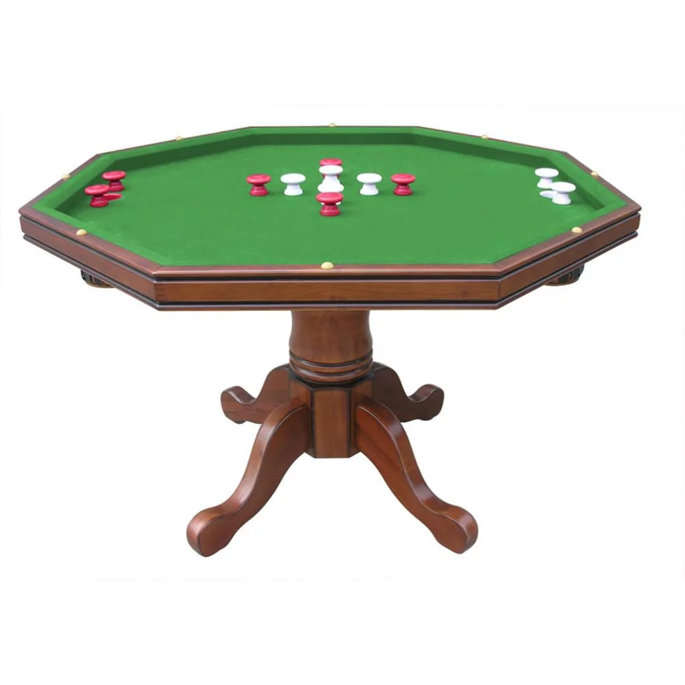 Blue Wave BG2366 Kingston Walnut 3-in-1 Poker Table with 4 Arm Chairs