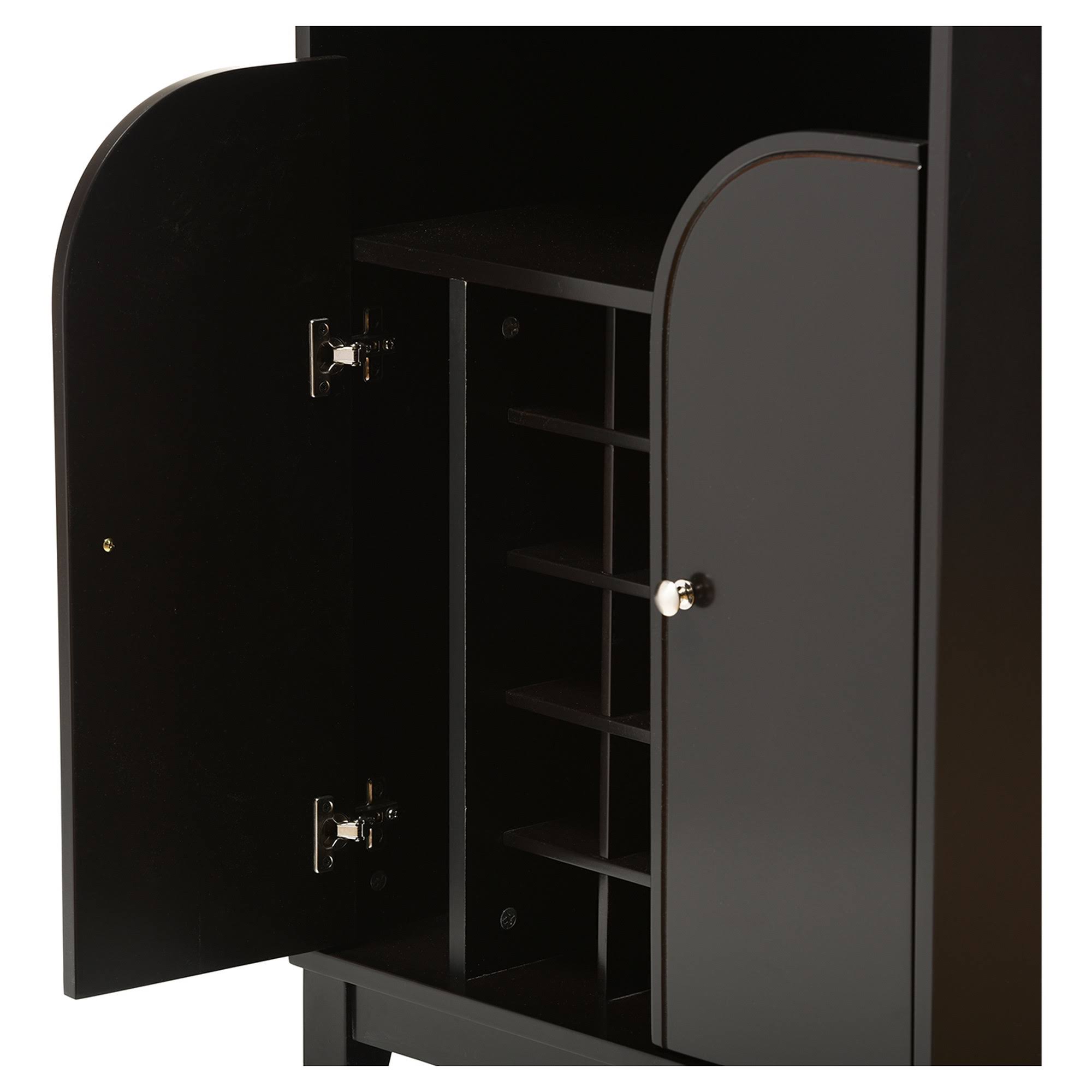 Baxton Studio Easton Modern and Contemporary Wood Dry Bar and Wine Cabinet, Dark Brown