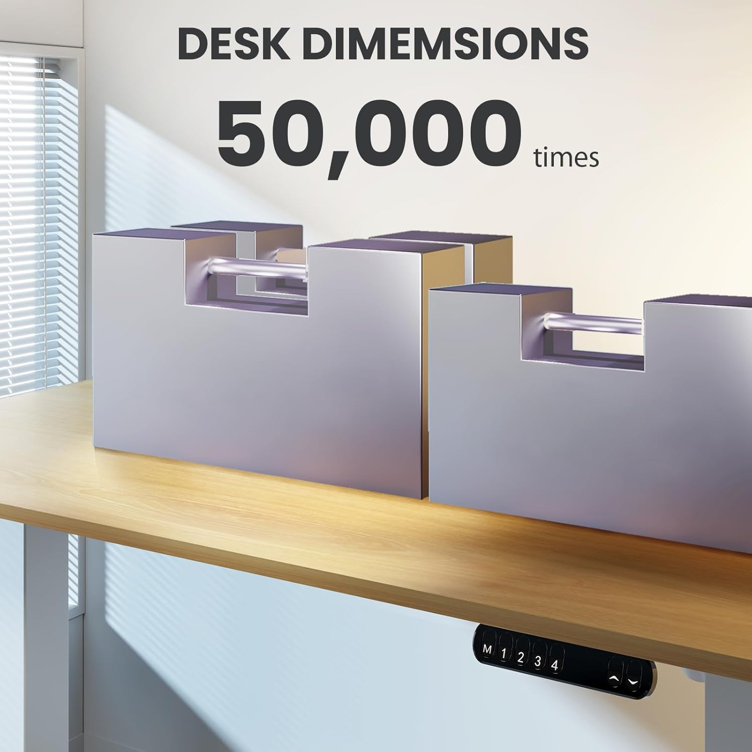Electric Standing Desk 48 x 24 Inch Whole-Piece Desktop Adjustable Height Desk with 4 Memory Presets (Maple)