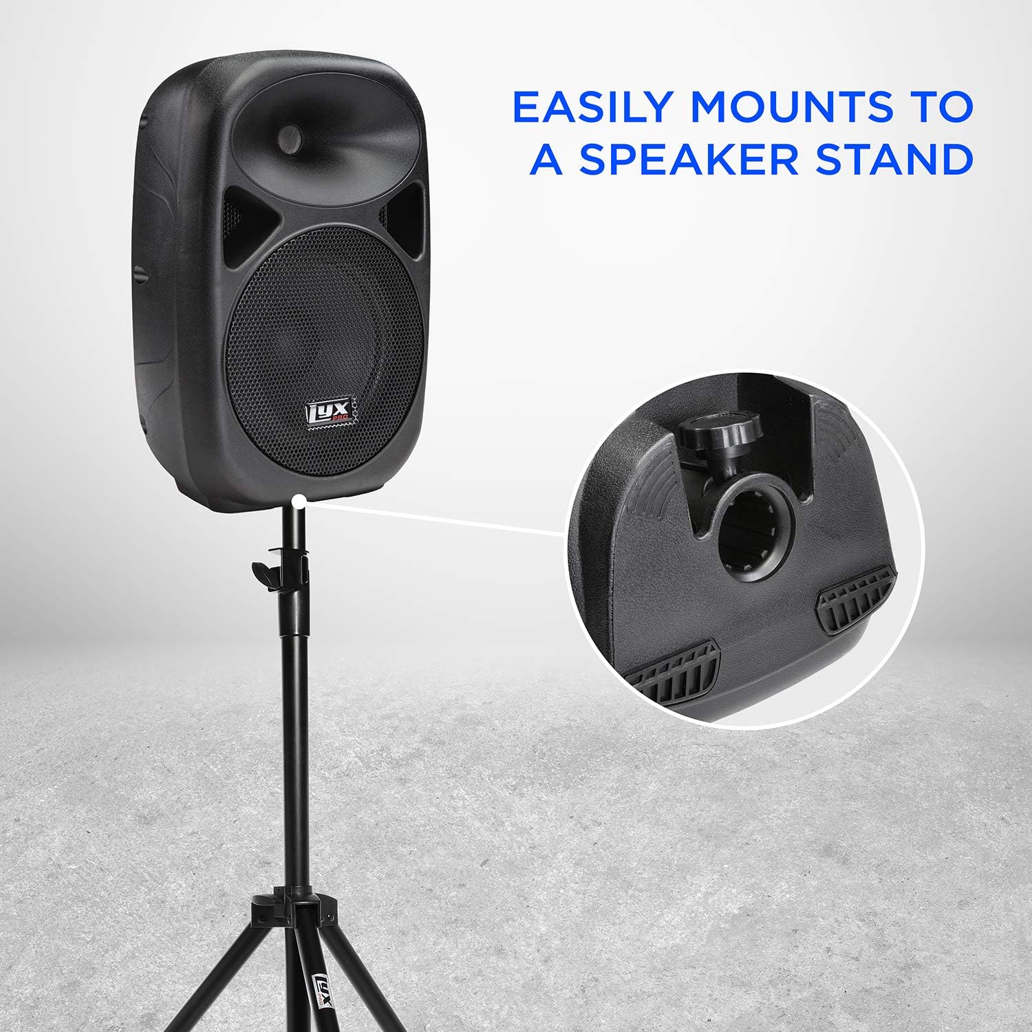 LyxPro 15 Inch PA Active Speaker System Compact and Portable with Equalizer, Bluetooth, MP3, USB, SD Card Slot, XLR, 1/4��, 3.5mm Input, Carry Handles, SPA-15