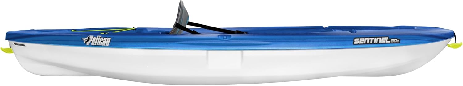 Pelican Sentinel 80x - Sit-on-top Kayak - Recreational One Person Kayak - 8ft - Fade Deep Blue White