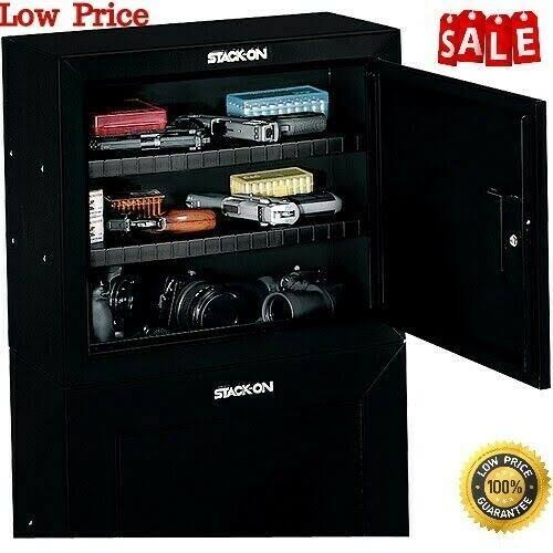 Stack-On Pistol / Ammo Security Cabinet, Black