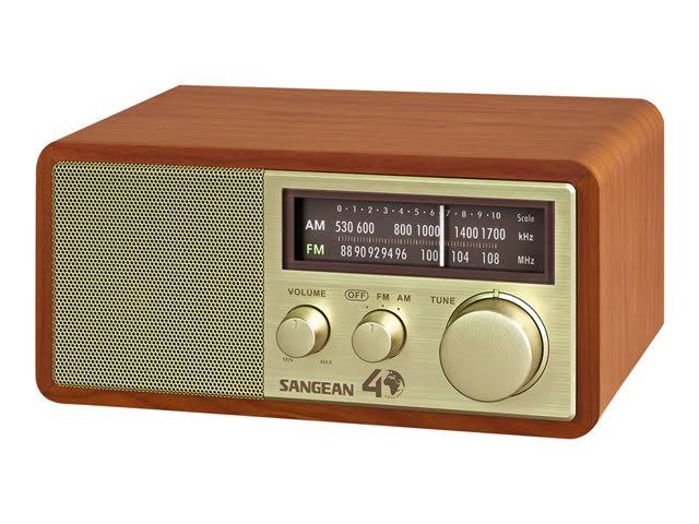 Sangean WR-11SE FM/AM Analog Wood Cabinet Receiver Radio Tuner - Walnut Gold