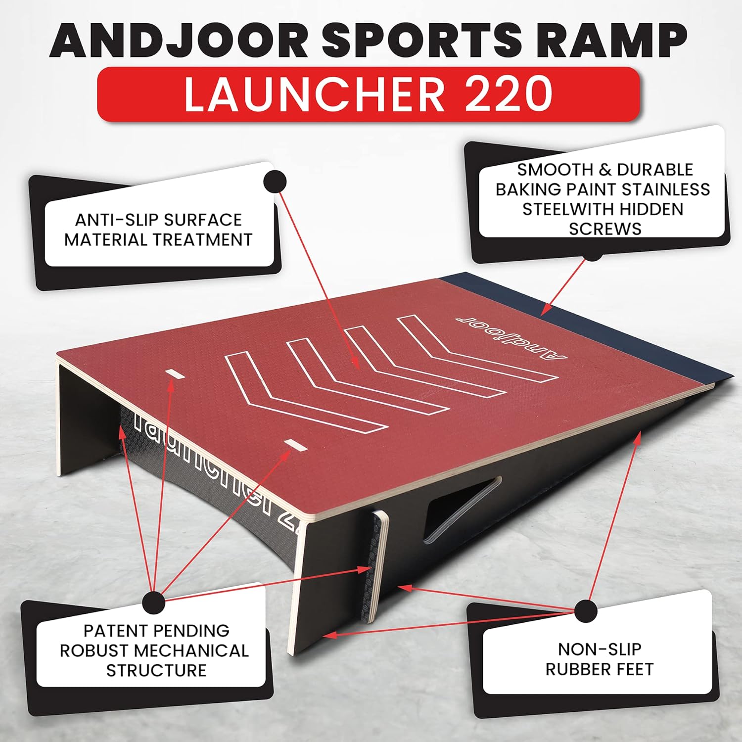 Andjoor Skateboard ramp Bike ramp Scooter ramp Skate ramp RC ramp BMX ramp RC car ramp Dirt Bike ramps for Kids Jumping - Skateboard Accessories for Boys and Girls with Skateboard ramps and Jumps
