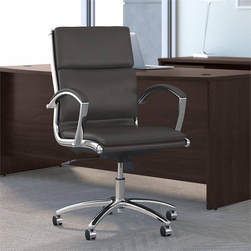 BBF Studio C Mid Back Leather Executive Office Chair in Brown
