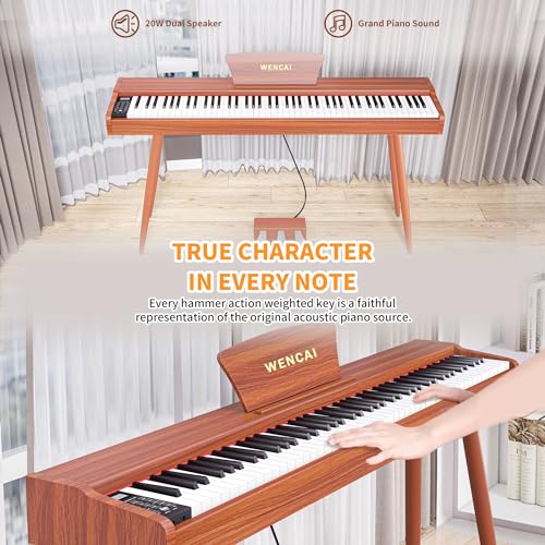 88 Key Fully Weighted Electric Piano Keyboard Hammer Action Full-size Digital Pianos for Beginners Adults Wooden Upright Piano with Sheet Music Stand Triple Pedal, Supports USB-MIDI Black