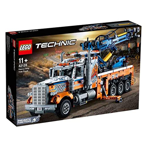 LEGO 42128 Technic Heavy-Duty Tow Truck with Crane Toy for Boys & Girls with mechanical Functions, Model Building Set, Engineering for Kids Series