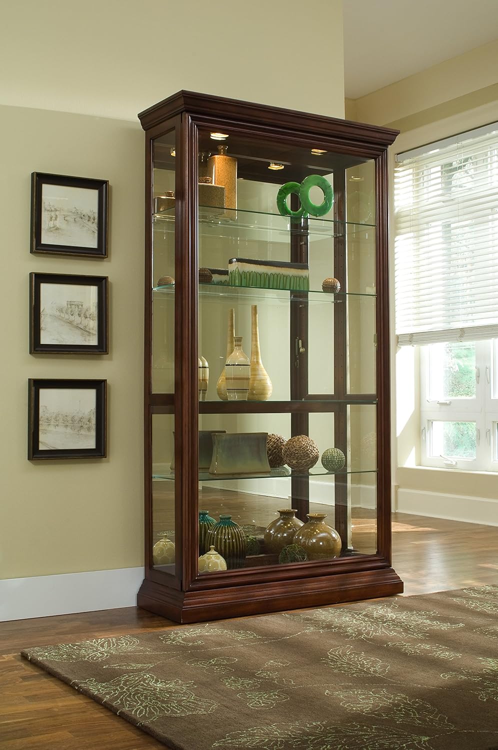 Pulaski Two Way Sliding Door Curio, 43 by 16 by 80-Inch