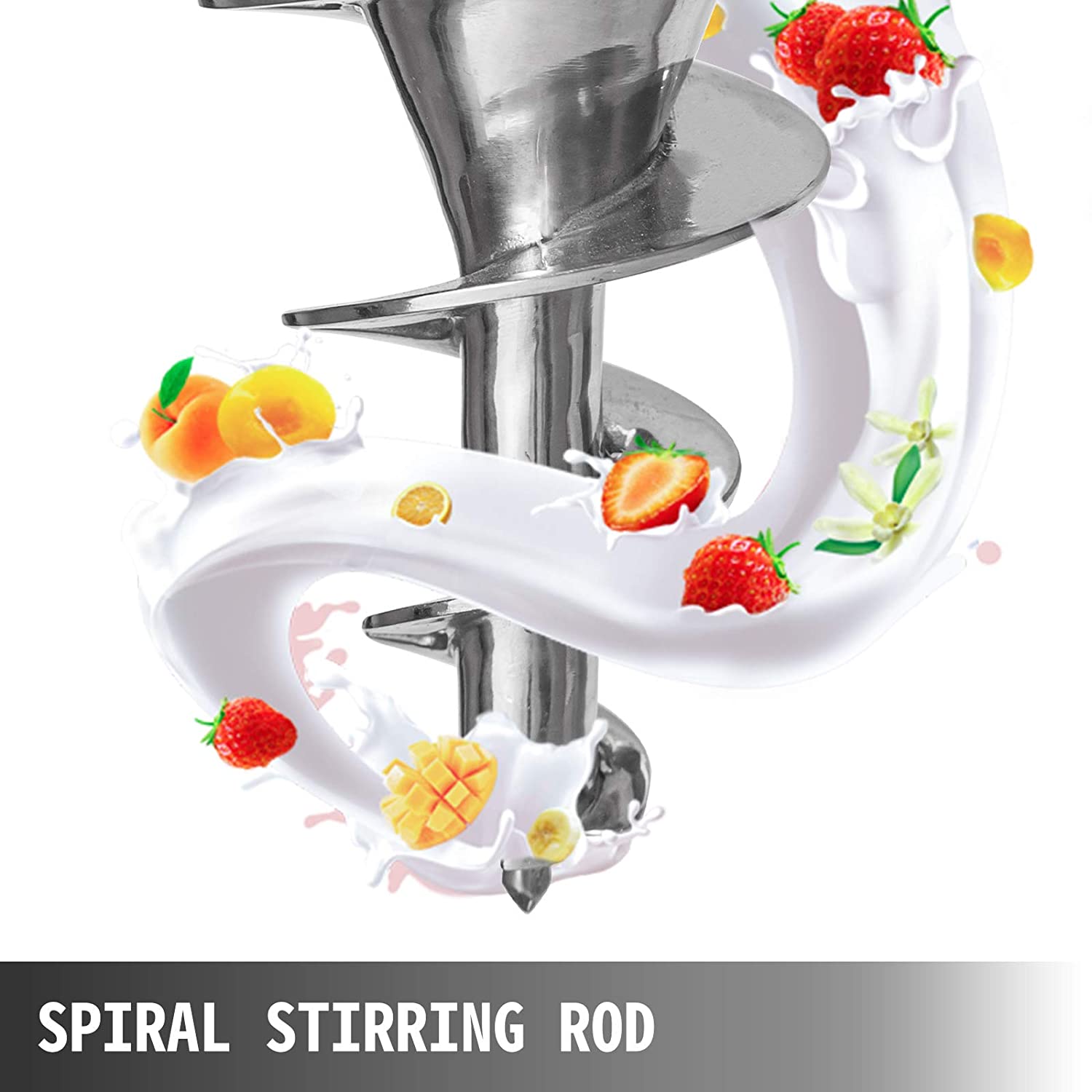 Vevor  110V Frozen Yogurt Blending Machine, Yogurt Milkshake Ice Cream Mixing Machine 304 Stainless Steel Construction - 750W