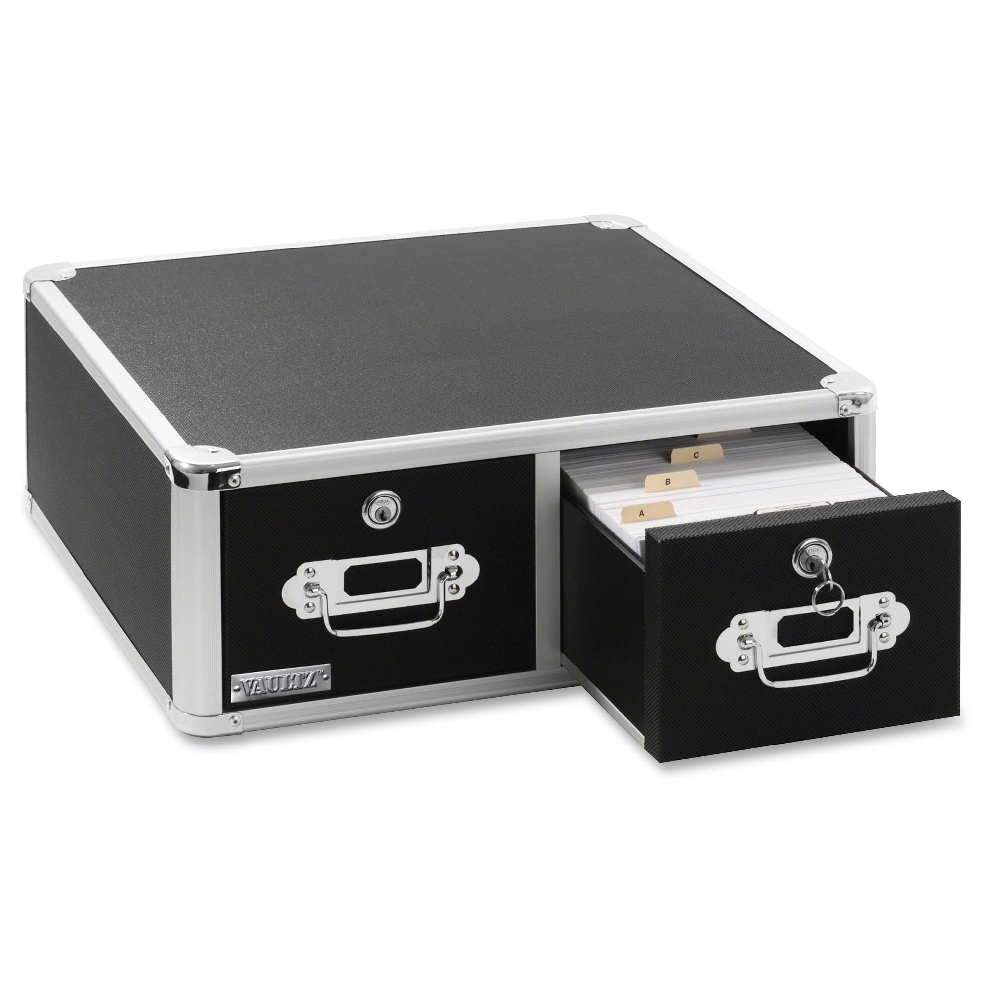 Vaultz VZ01393 Locking 5 3 Two-Drawer Index Card Box
