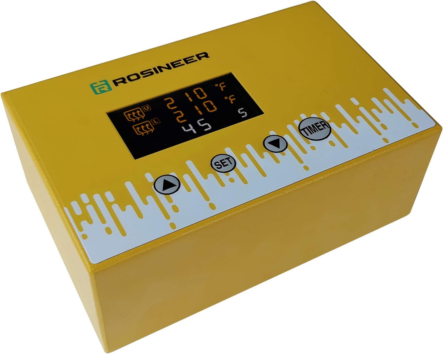 Rosineer Grip Twist Heat Press, 5000+ lbs Force, 3" x 5" Dual Insulated Heat Plates - Affixed and Portable Options - Detachable Control Box - Free Starter Kit