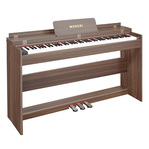 88 Key Fully Weighted Digital Piano Keyboard, 88 Keys Hammer Action Electric Pianos, Wooden Classic Upright Electronic Piano for Beginner, Professional, Midi Compatible, Triple Pedal (Black)