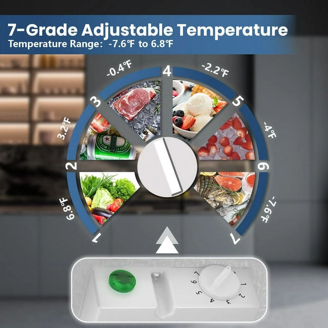 LHRIVER 1.8 Cu.ft Freezer Freestanding, Top Open Door Compact Freezer , Adjustable Temperature, Suitable for Home/Kitchen/Office/Restaurant (White)