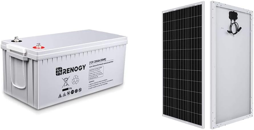 Renogy Deep Cycle AGM Battery 12 Volt 200Ah, 3% Self-Discharge Rate, 2000A Max Discharge Current, Safe Charge Most Home Appliances for RV, Camping, Cabin, Marine and Off-Grid System, Maintenance-Free