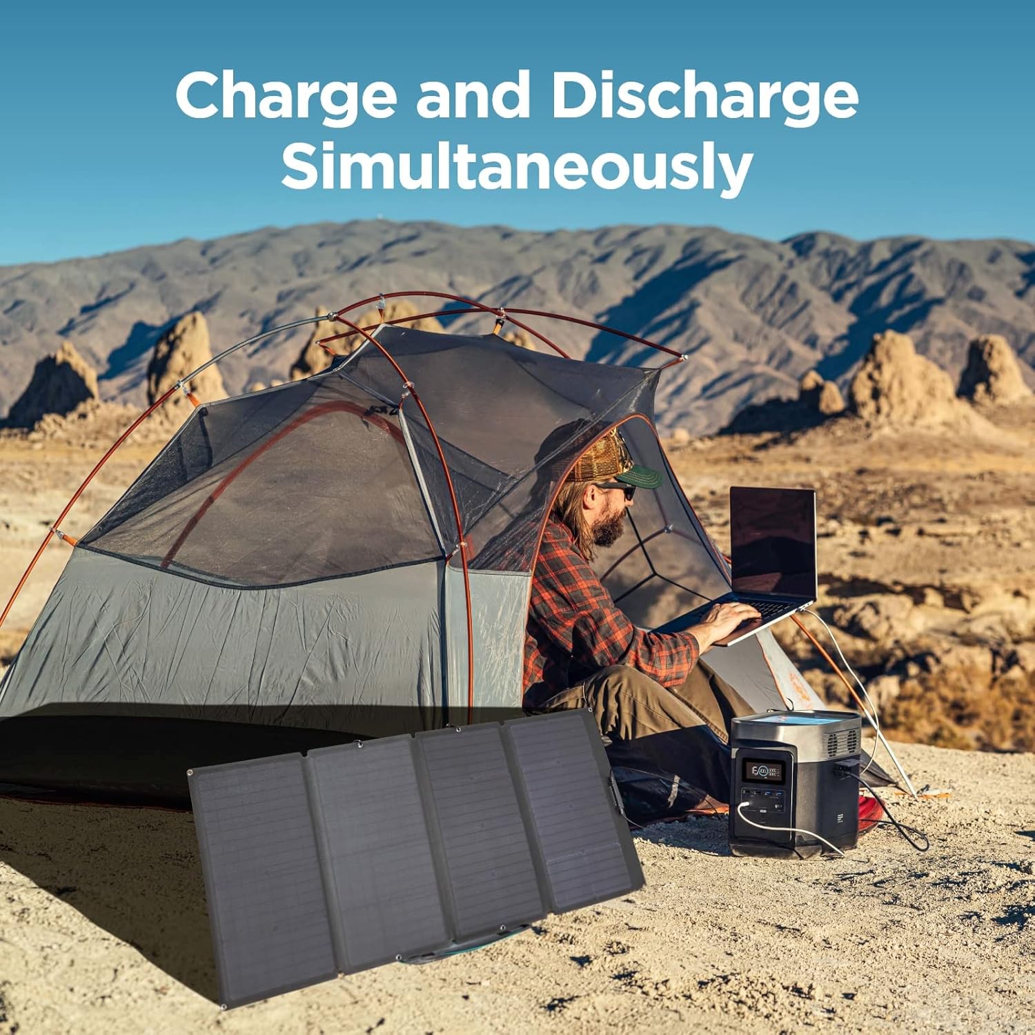 EF ECOFLOW Portable Power Station DELTA 1000, 1008Wh Solar Generator (Solar Panel Not Inluded) with 6 x 1600W(3100W Surge) AC Outlets, Solar Battery Station Made for Emergency, Home Backup, Outdoor Camping RV/Van