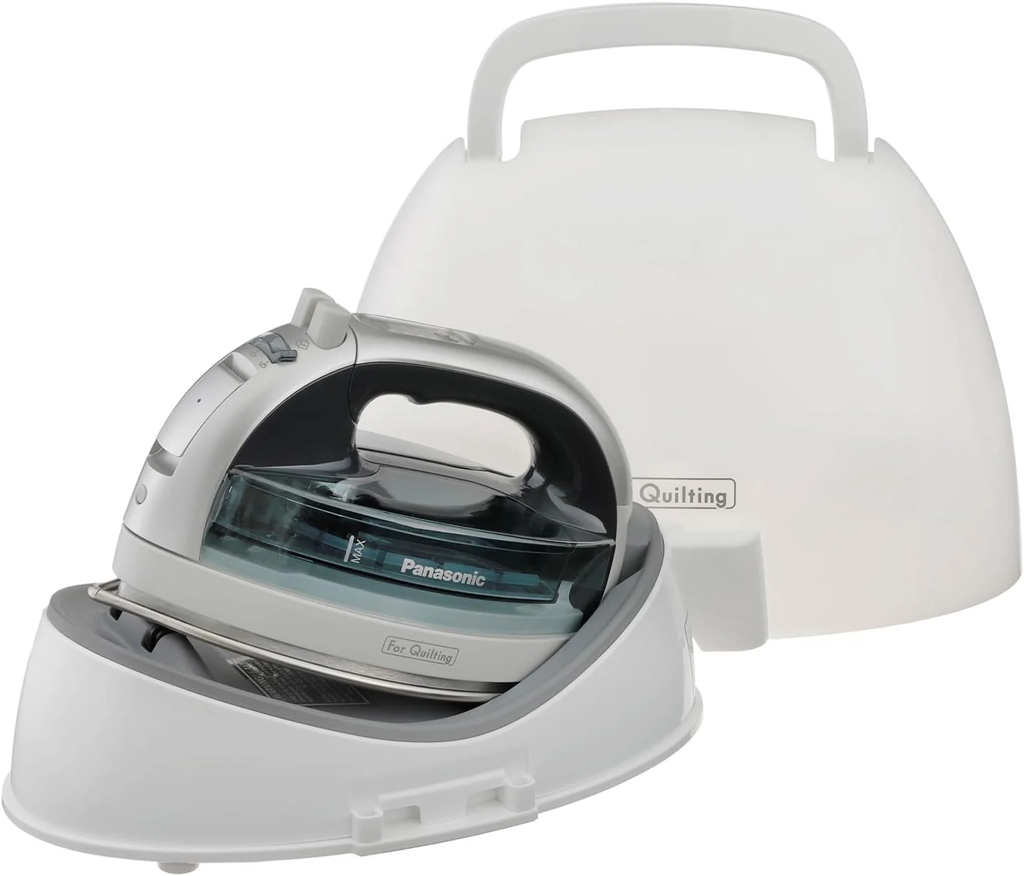 WAGEE Cordless Iron, Portable 360-Degree Freestyle Dry/Steam Iron with Precision Tips and Stainless Steel Soleplate, Anti-Calc and Anti-Drip, Power Base and Carrying/Storage - NI-QL1100L (Silver)