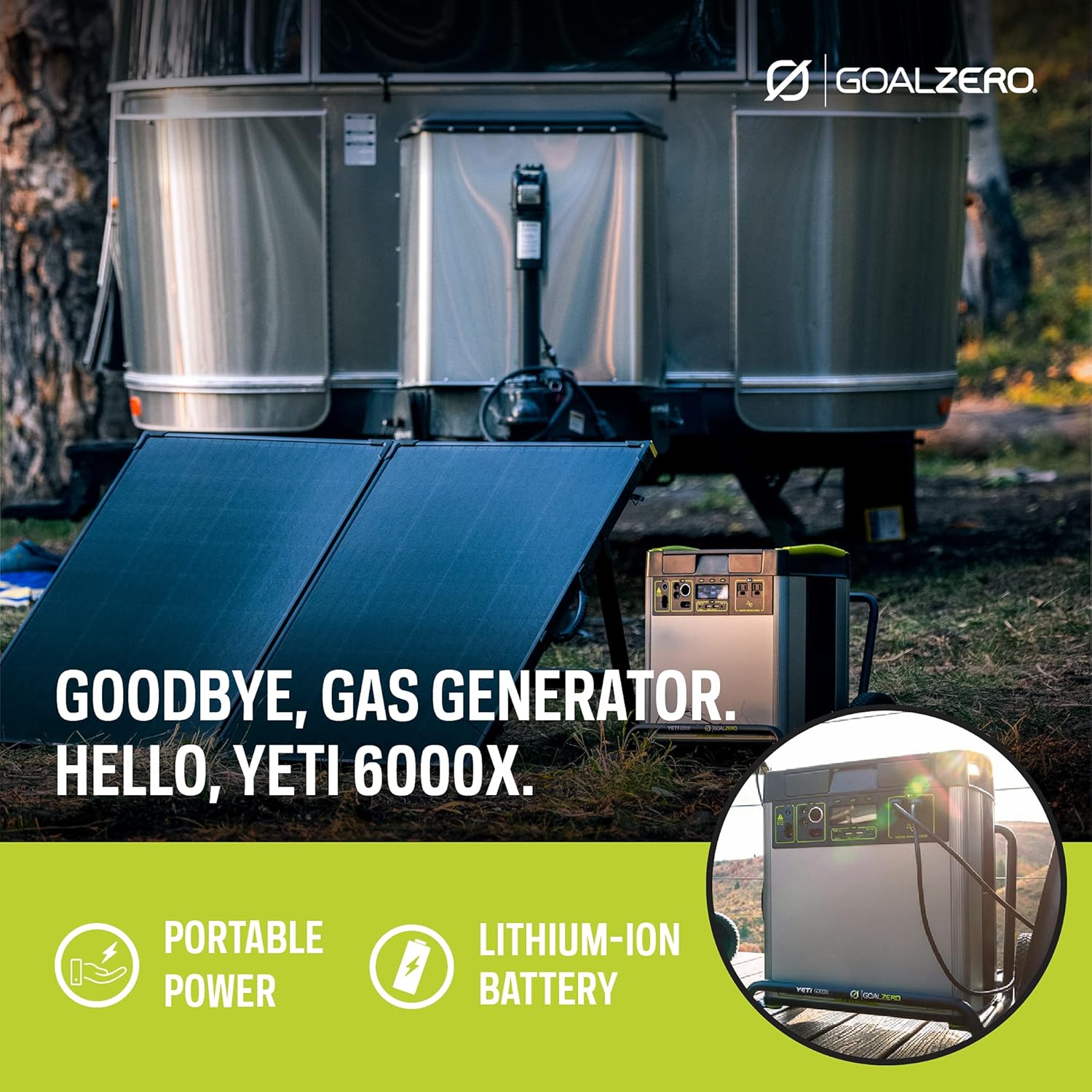 Goal Zero Yeti 6000X Portable Power Station, 6,071-Watt-Hours Portable Lithium-Battery Generator with 2,000-Watt AC Inverter, Solar Generator for Indoor and Outdoor Use