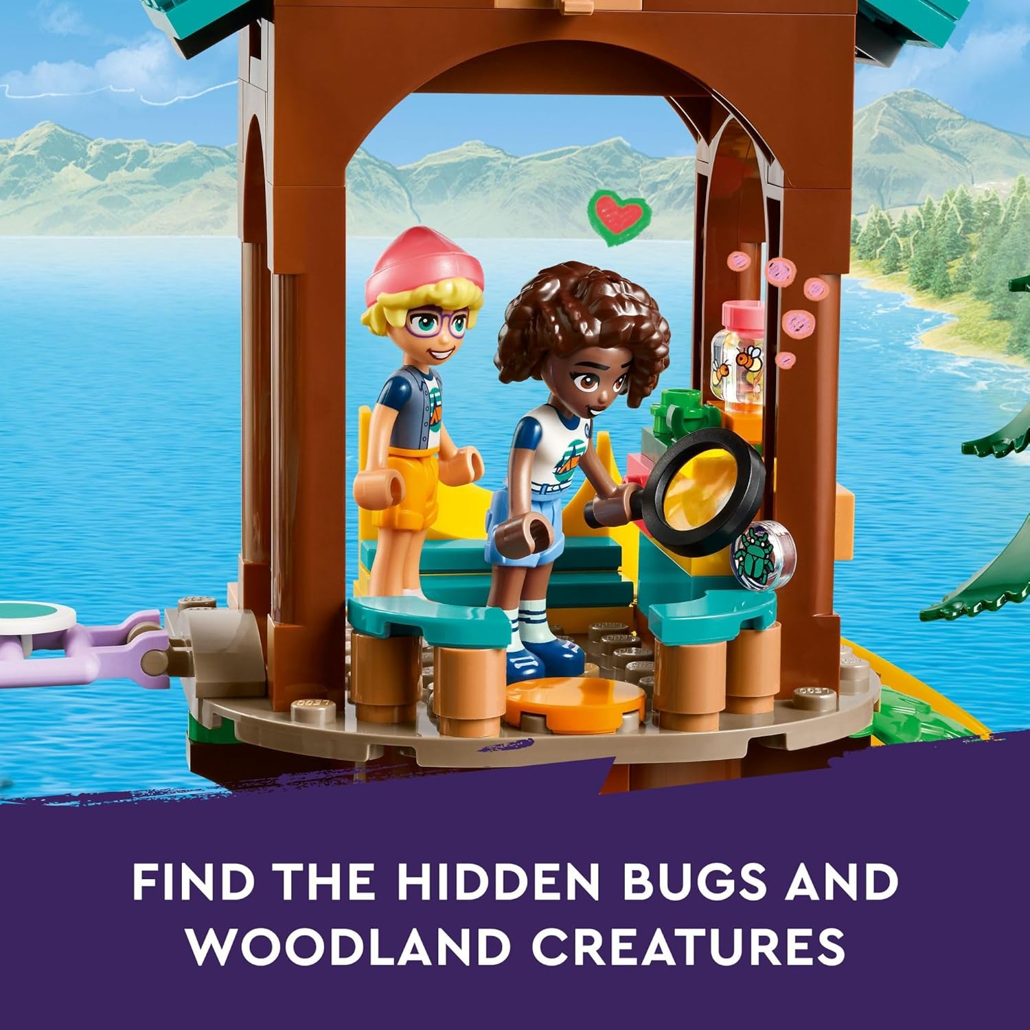 LEGO Friends Adventure Camp Tree House Toy with Doll Accessories, Outdoor Toy Playset for Kids with 5 Mini Dolls and 5 Animal Figures, Awesome Summer Gift for Girls and Boys Ages 8 and Up, 42631