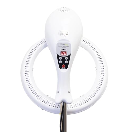 Compact Infrared Hair Color Processor & Dryer with Rolling Base - Portable Standing Hair Dryer - Heavy Duty Salon Equipment - Easy to Use Hair Processor (White)